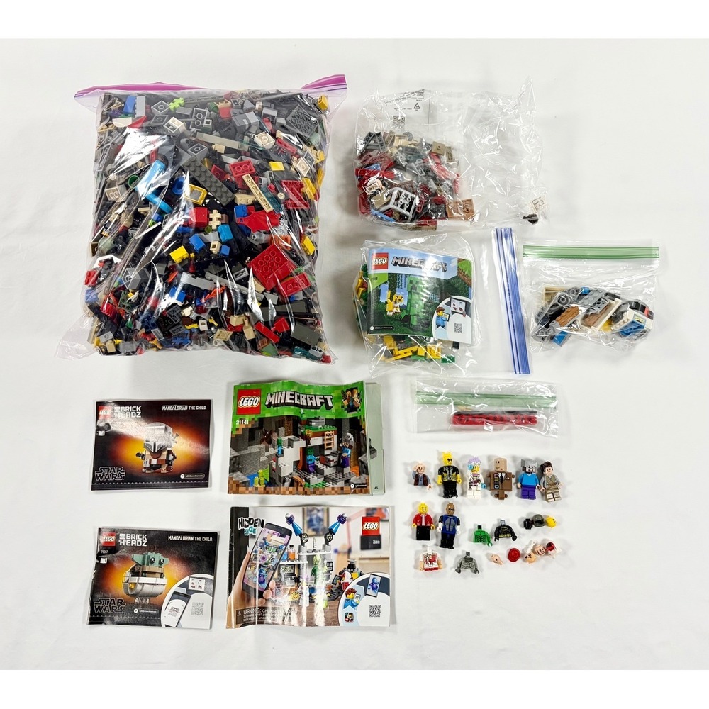 LEGO Bulk Lot 6 lbs Star Wars Minecraft Includes Minifigures & Manuals Mixed Set